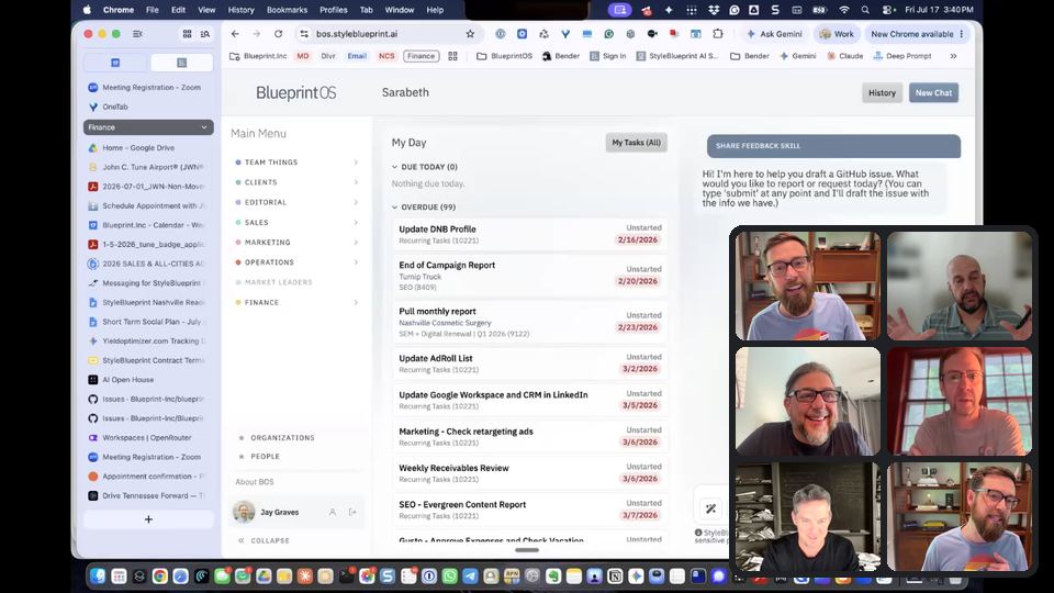 Still from Session 001: Jay Graves sharing their screen